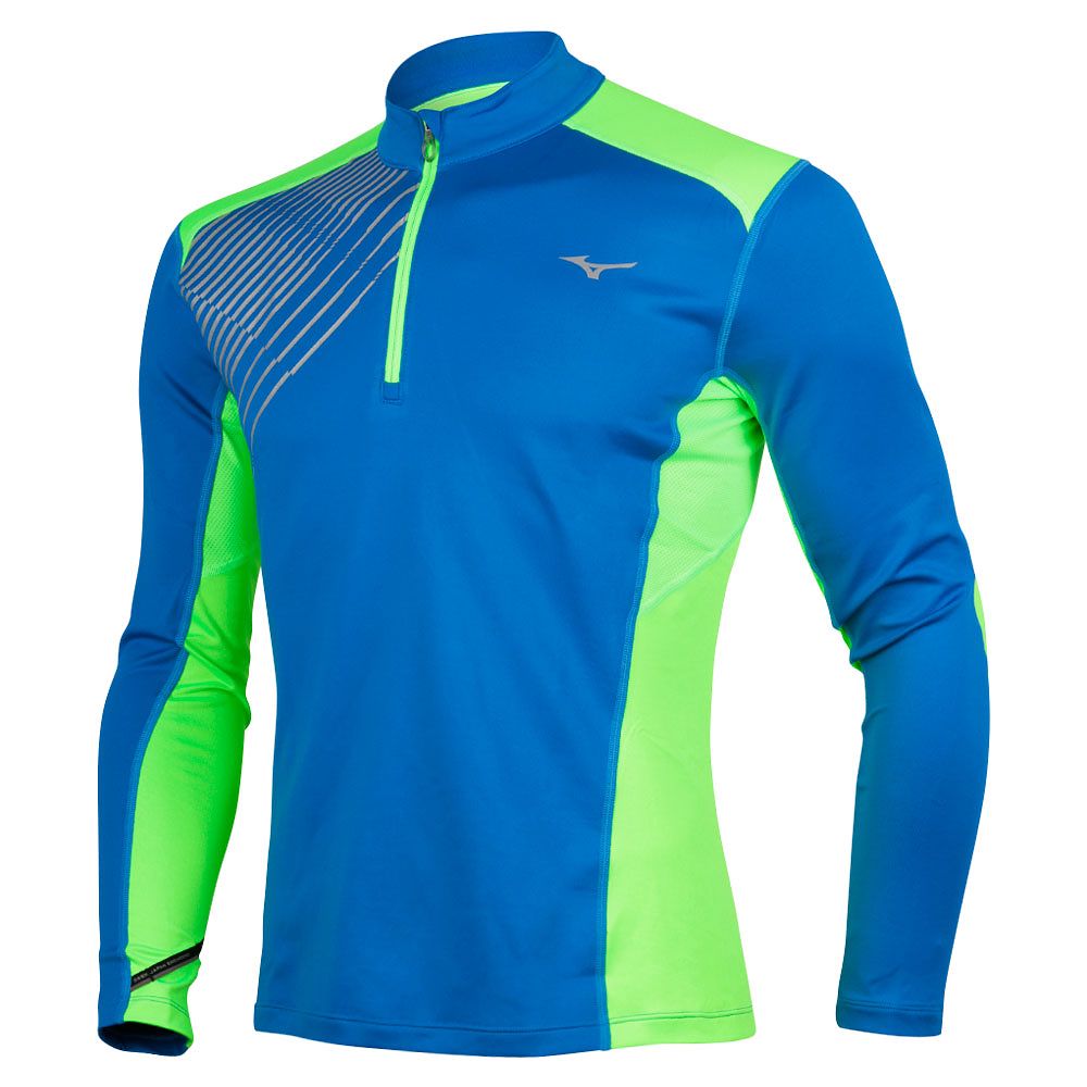 Sudadera de Running Warmalite Venture Top 1/4 Azul Verde - Fútbol Factory