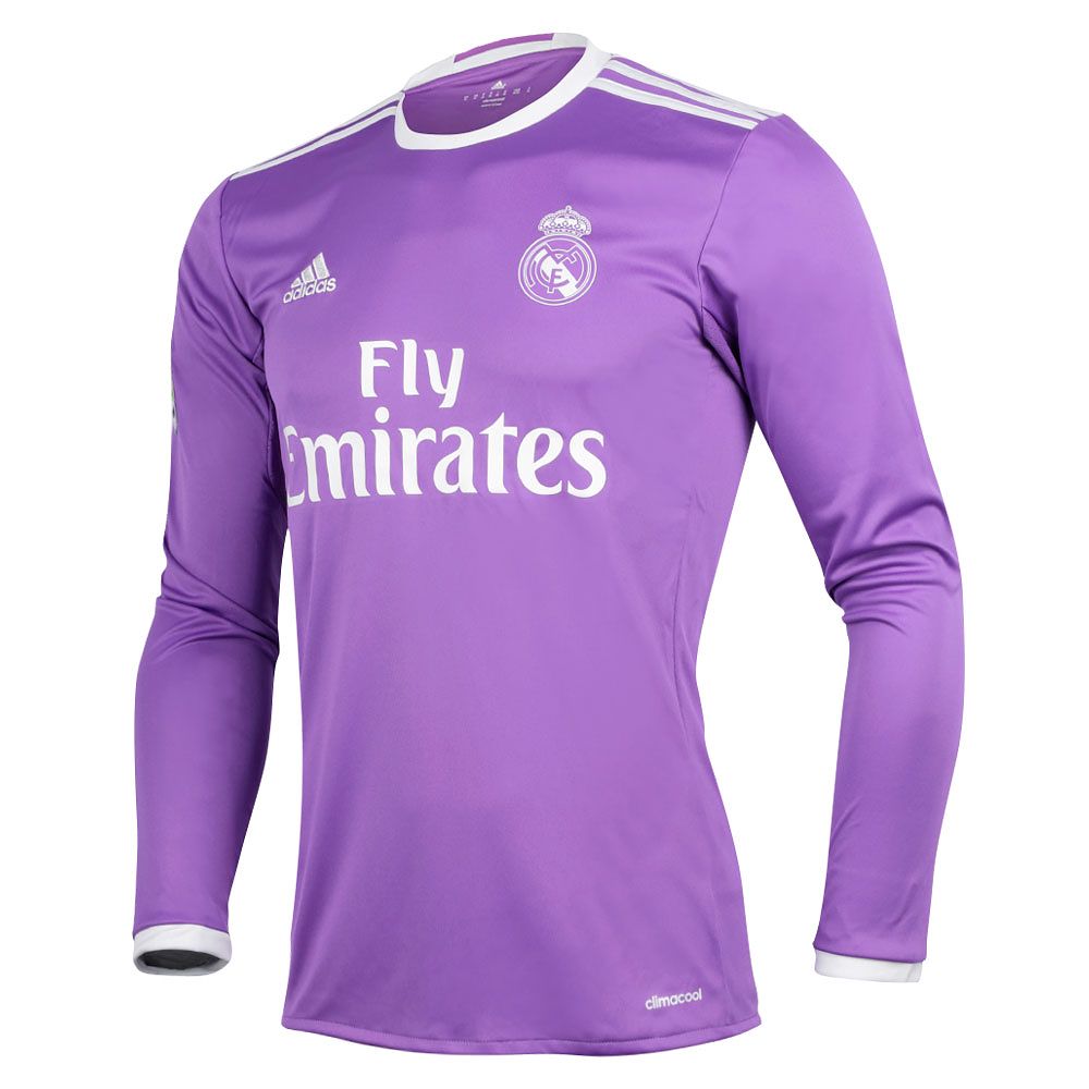 Camiseta 2ª Real Madrid 2016/2017 Manga Larga Morado - Fútbol Factory