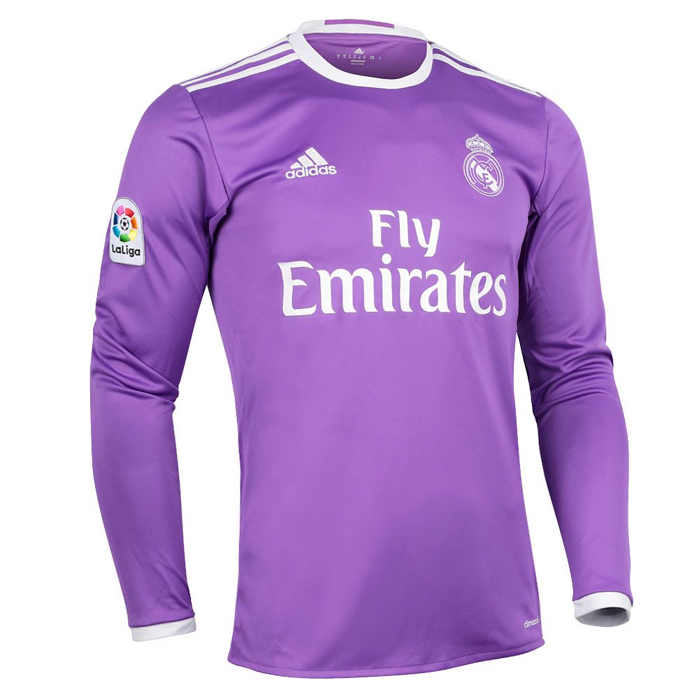 Camiseta 2ª Real Madrid 2016/2017 Manga Larga Morado - Fútbol Factory