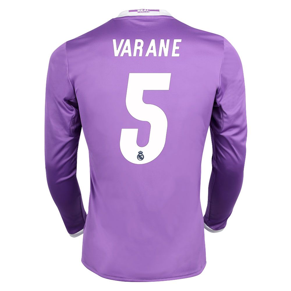 Camiseta 2ª Real Madrid 2016/2017 Varane Manga Larga Morado - Fútbol Factory