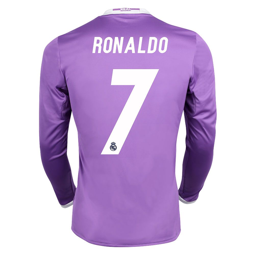 Camiseta 2ª Real Madrid 2016/2017 Ronaldo Manga Larga Morado - Fútbol Factory