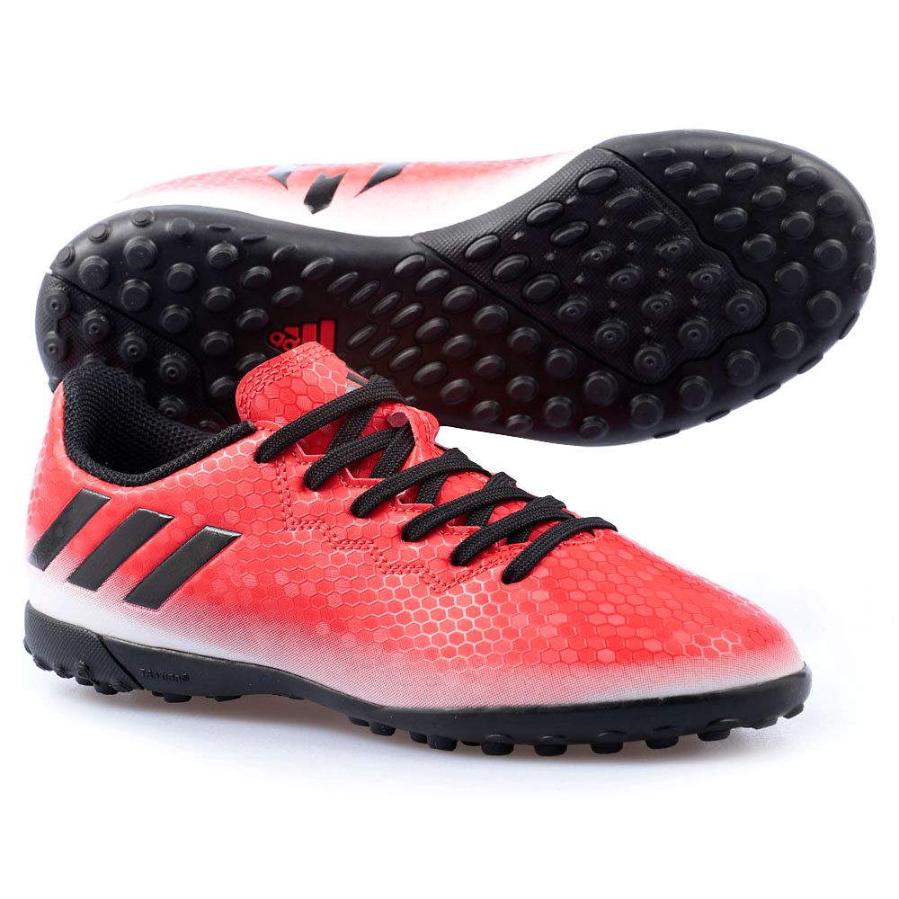 Botas de Fútbol Messi 16.4 Junior Multitaco Rojo Negro - Fútbol Factory