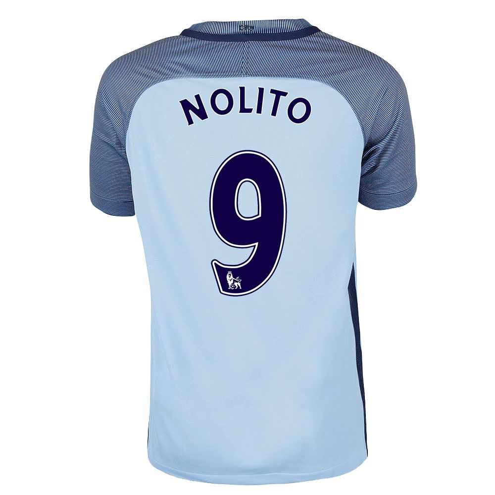 Camiseta 1ª Manchester City 2016/2017 Nolito Junior Azul - Fútbol Factory