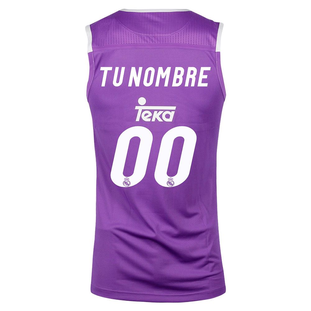 Camiseta 2ª Real Madrid 2016/2017 Personalizada Baloncesto Morado - Fútbol Factory
