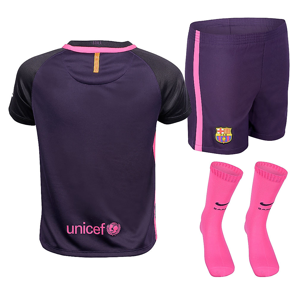 Conjunto 2ª FC Barcelona 2016/2017 Infantil Morado - Fútbol Factory