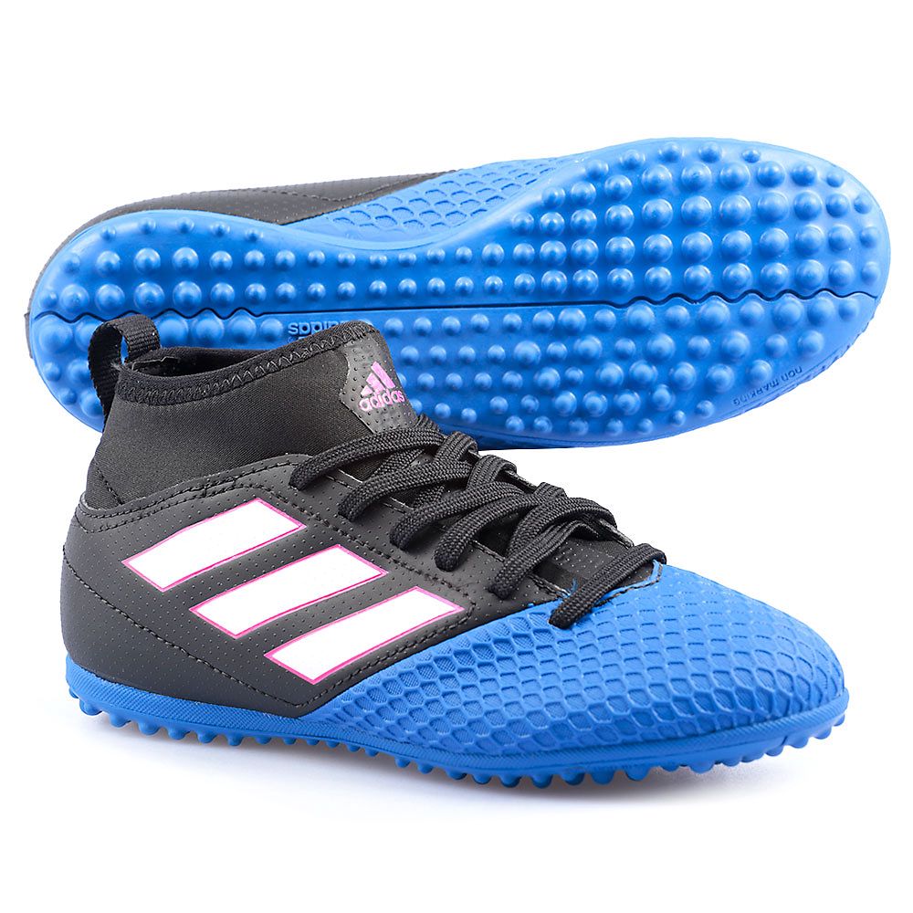 Botas de Fútbol ACE 17.3 Primemesh Multitaco Junior Negro Azul - Fútbol Factory