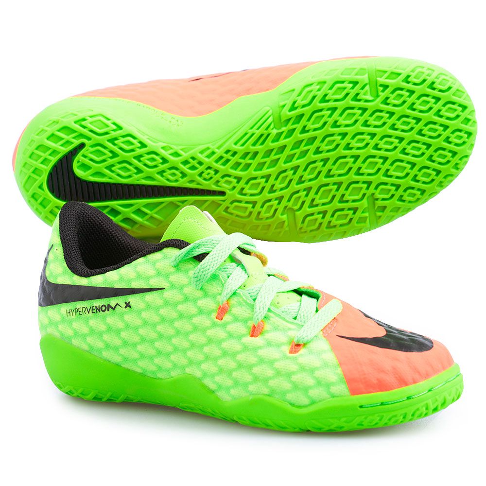 Zapatillas de Futbol Sala HypervenomX Phelon III IC Infantil Verde