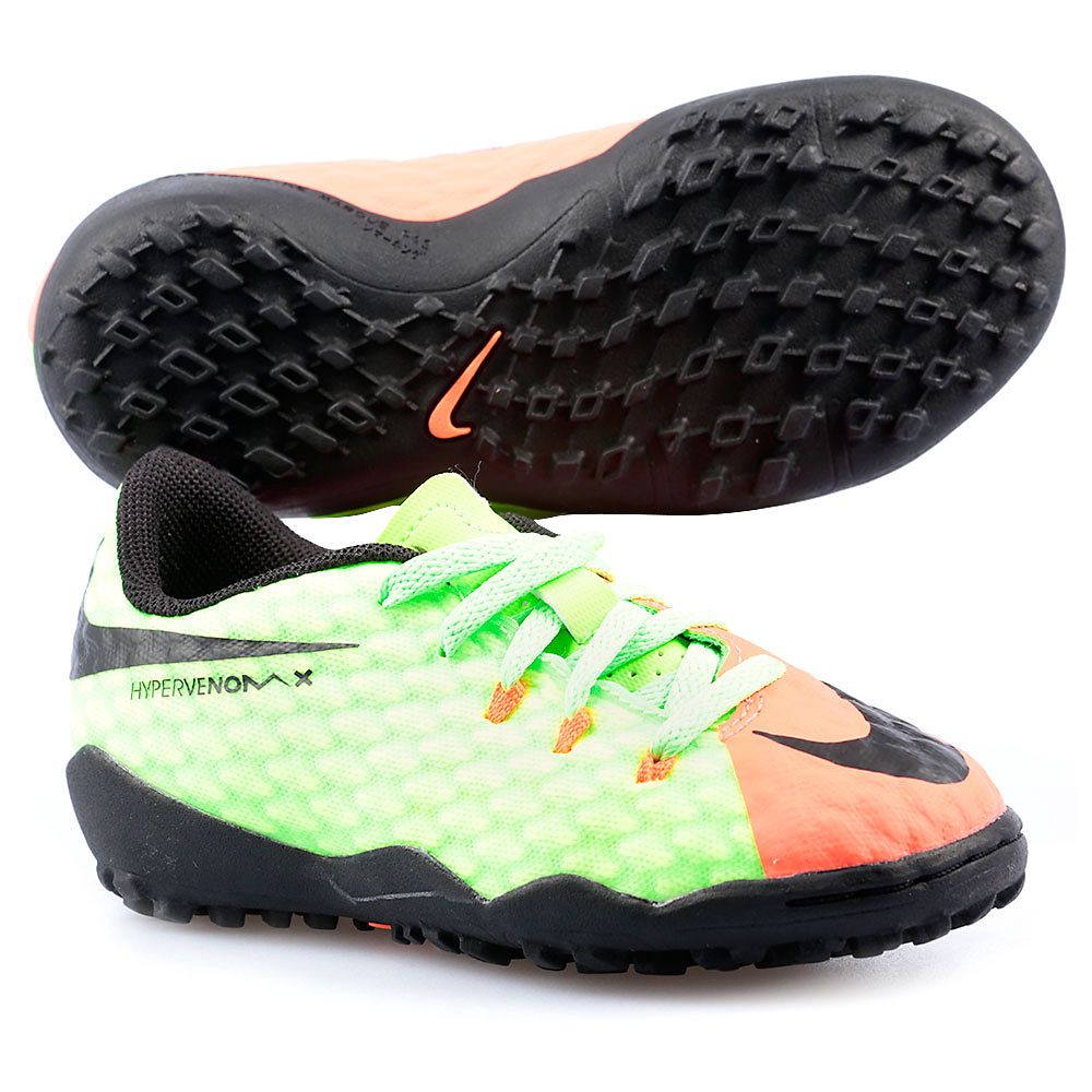 Botas de Fútbol HypervenomX Phelon III Multitaco Infantil Verde - Fútbol Factory
