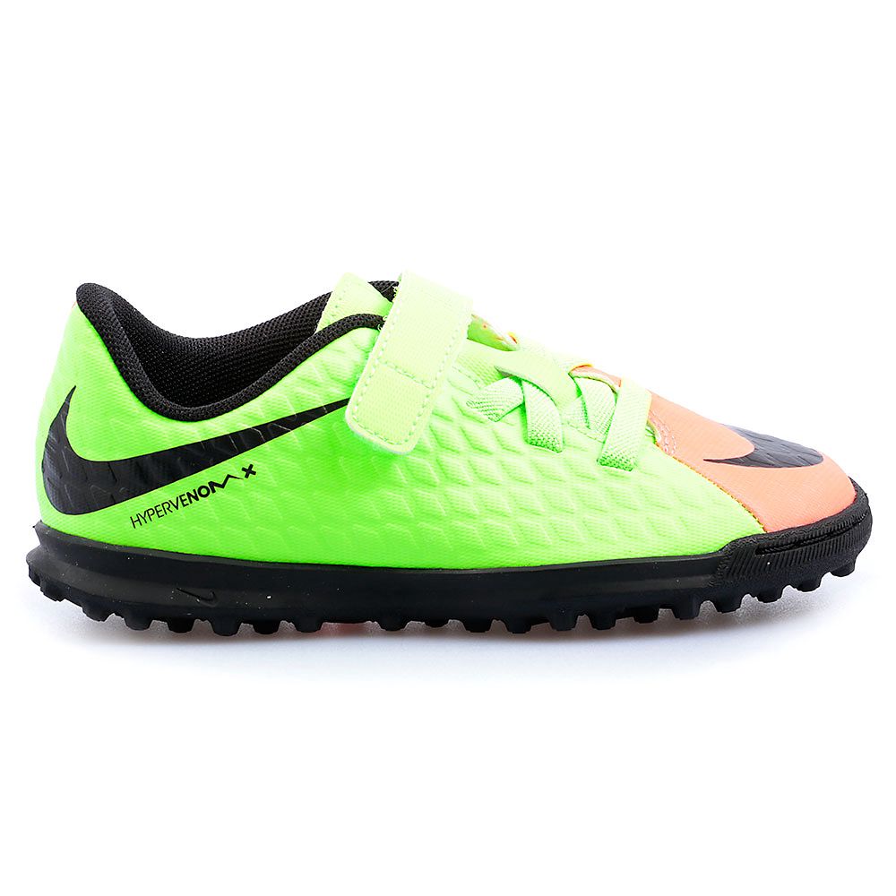 Botas de Fútbol Hypervenom Phade III Velcro Multitaco Junior Verde - Fútbol Factory
