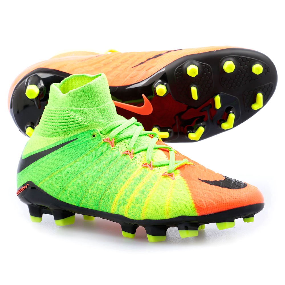 Botas de Fútbol Hypervenom Phantom III DFC FG Junior Verde - Fútbol Factory