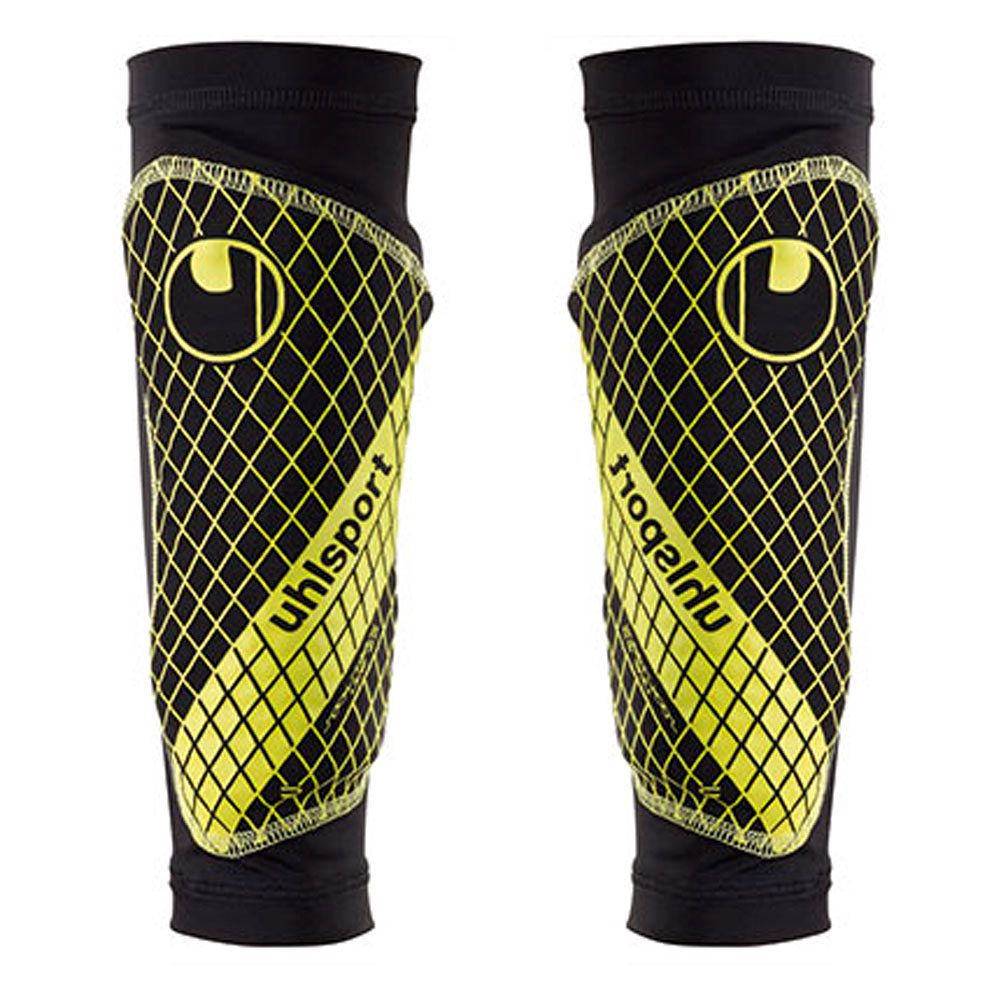 Espinilleras Sockshield Lite 2.0 Negro Amarillo - Fútbol Factory