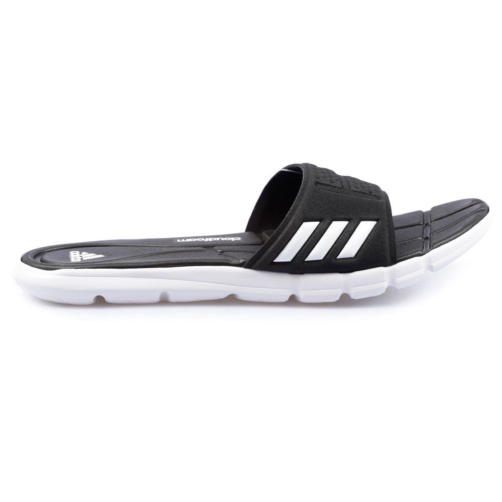Chanclas Adipure Cloudfoam Mujer Negro Blanco - Fútbol Factory