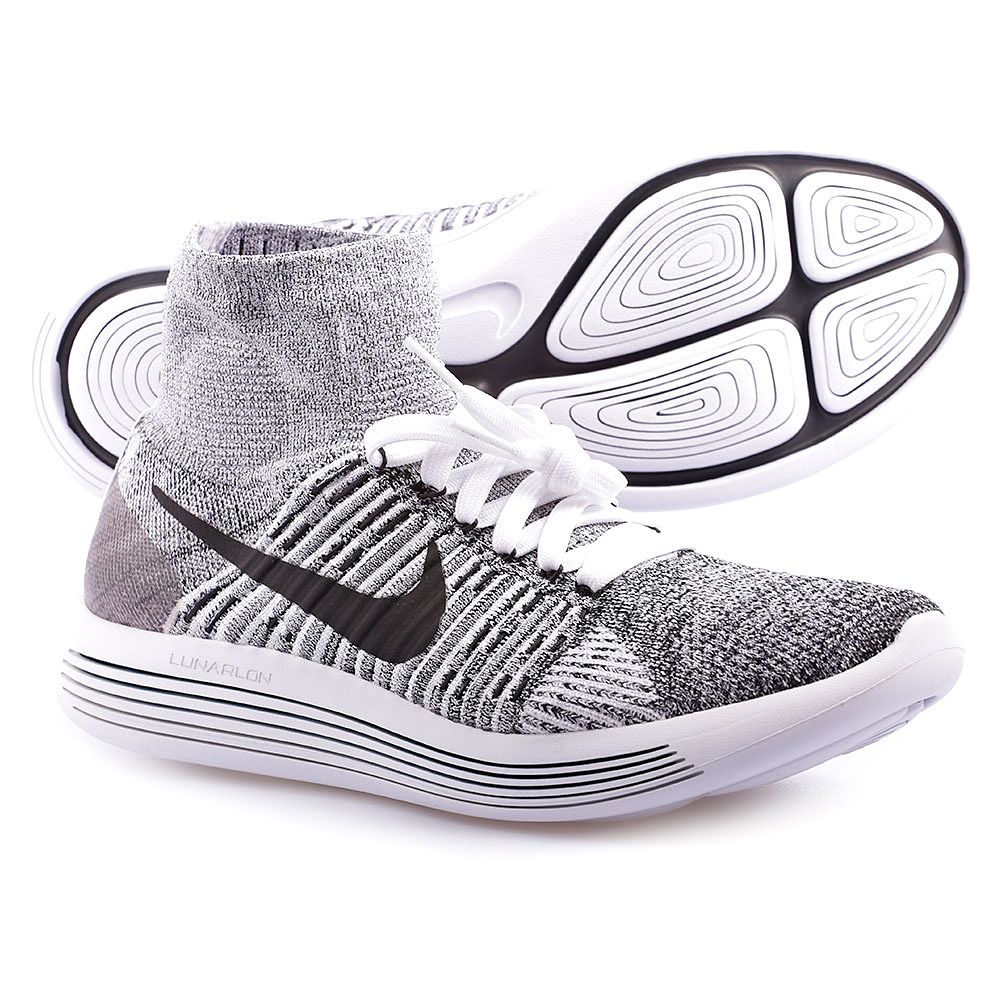 Zapatillas de Running LunarEpic Flyknit Blanco Negro - Fútbol Factory