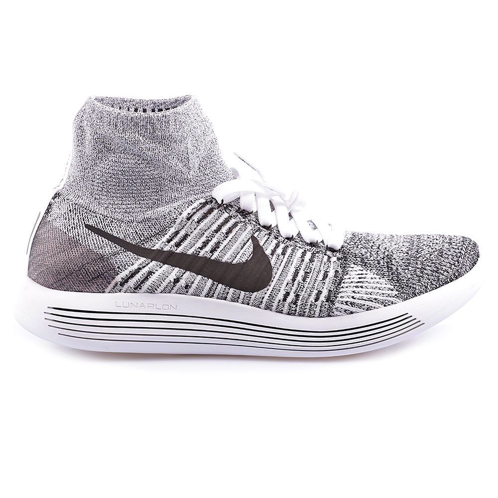 Zapatillas de Running LunarEpic Flyknit Blanco Negro - Fútbol Factory