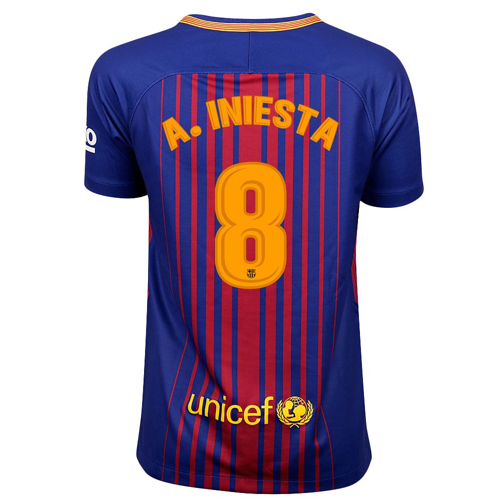 Camiseta 1ª FC Barcelona 2017/2018 Iniesta Stadium Junior - Fútbol Factory