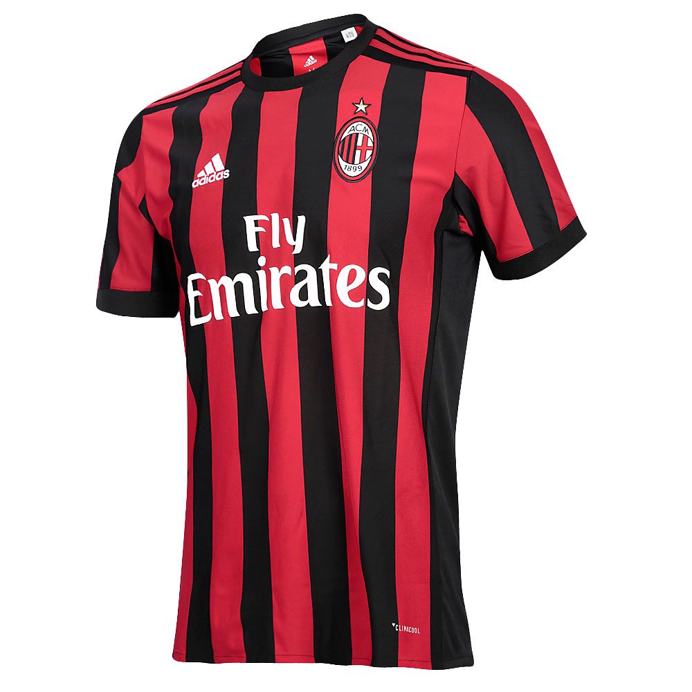 Camiseta 1ª AC Milan 2017/2018 Rojo Negro - Fútbol Factory