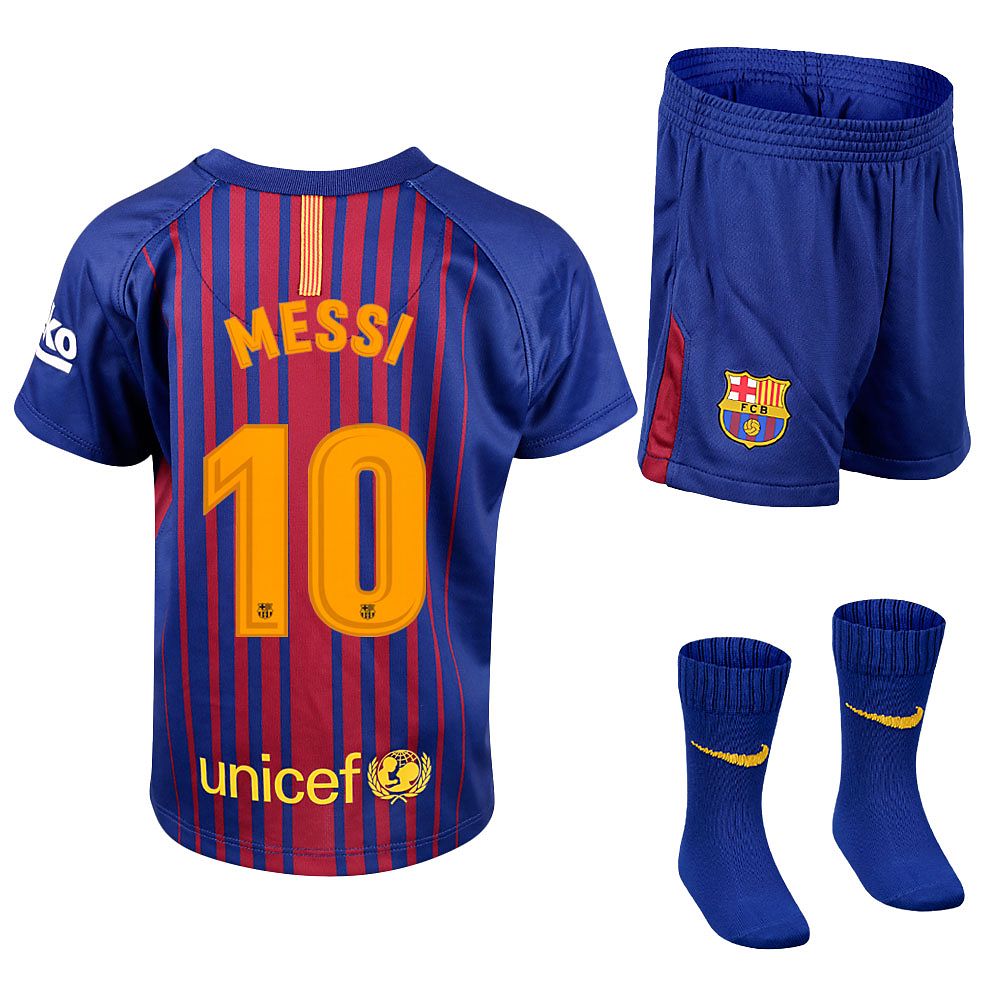 Conjunto 1ª FC Barcelona 2017/2018 Messi Bebé - Fútbol Factory