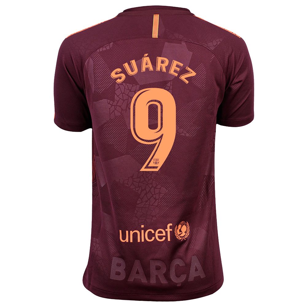 Camiseta 3 FC Barcelona 2017 2018 Suarez Junior Granate