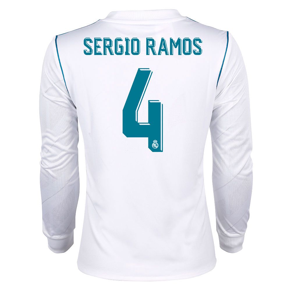 Camiseta 1ª Real Madrid 2017/2018 Sergio Ramos Manga Larga Junior - Fútbol Factory