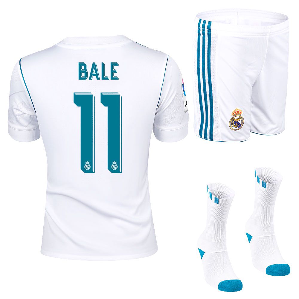 Conjunto 1ª Real Madrid 2017/2018 Bale Junior - Fútbol Factory