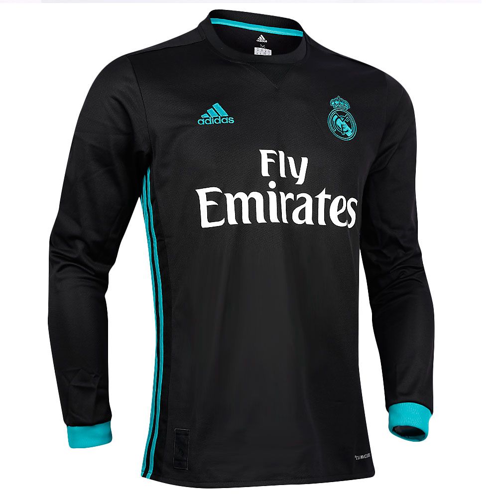 Camiseta 2ª Real Madrid 2017/2018 Manga Larga Negro - Fútbol Factory