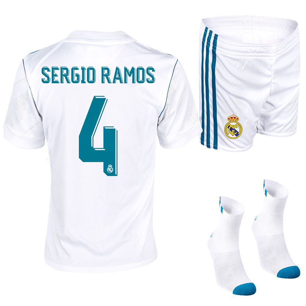 Conjunto 1ª Real Madrid 2017/2018 Sergio Ramos Infantil - Fútbol Factory