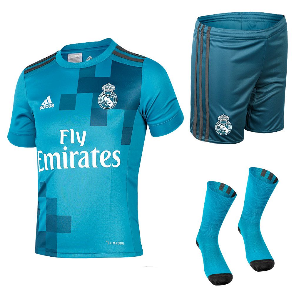 Conjunto 3ª Real Madrid 2017/2018 Junior Azul - Fútbol Factory