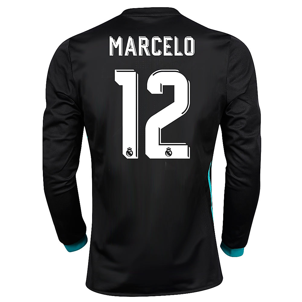 Camiseta 2ª Real Madrid 2017/2018 Marcelo Manga Larga Negro - Fútbol Factory