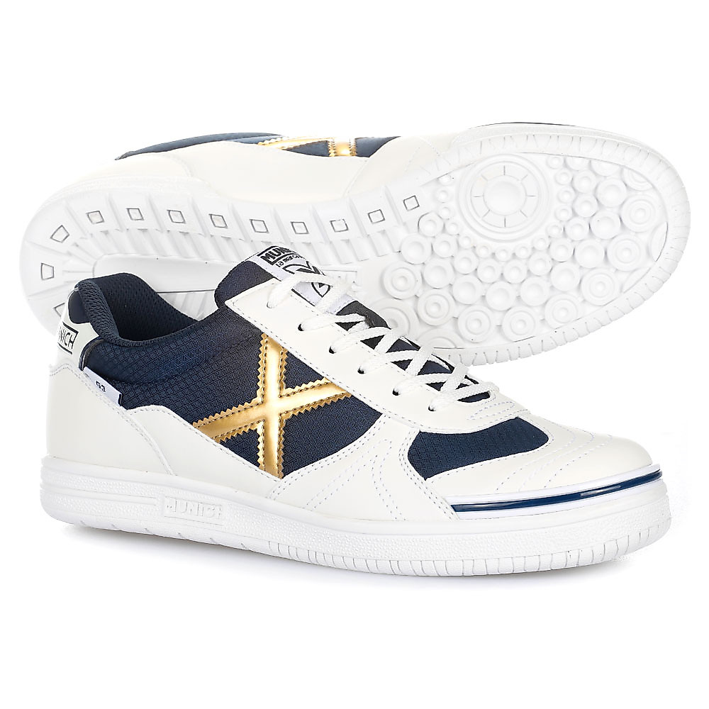 Zapatillas de Fútbol Sala Munich G-3 Pista IN Blanco - Fútbol Factory