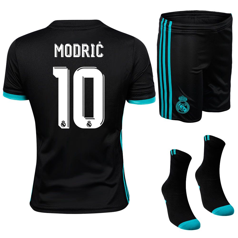 Conjunto 2ª Real Madrid 2017/2018 Modric Junior Negro - Fútbol Factory