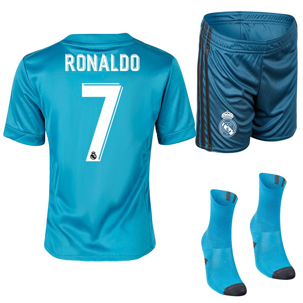 Conjunto 3ª Real Madrid 2017/2018 Ronaldo Infantil Azul - Fútbol Factory