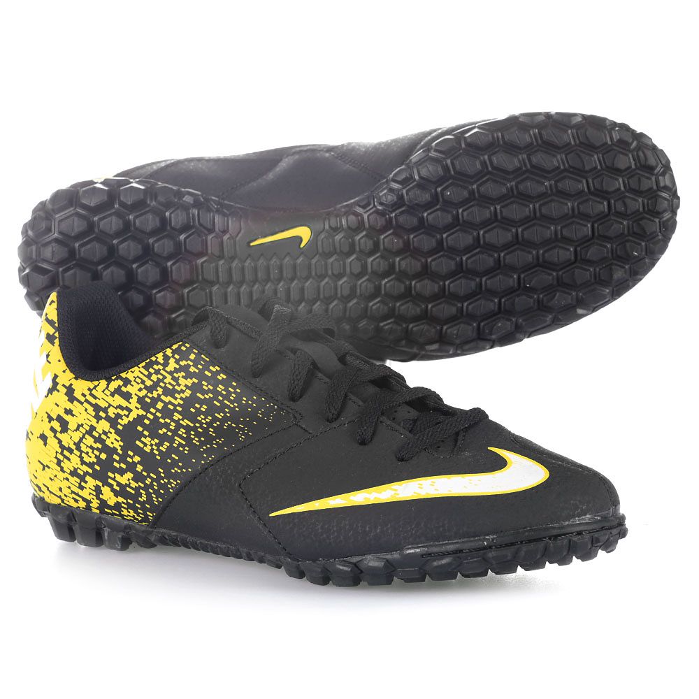 Botas de Fútbol BombaX Turf Junior Negro Amarillo - Fútbol Factory