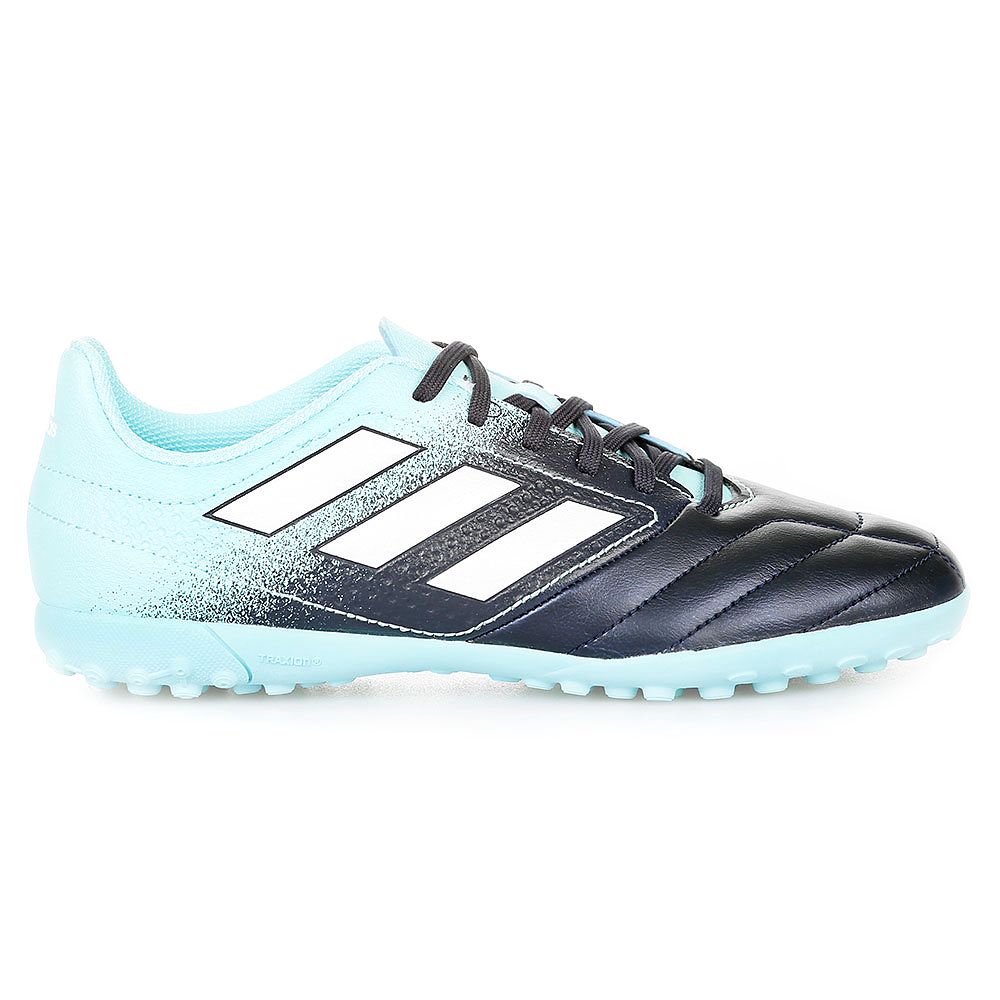 Botas de Fútbol ACE 17.4 Multitaco Junior Celeste Negro - Fútbol Factory
