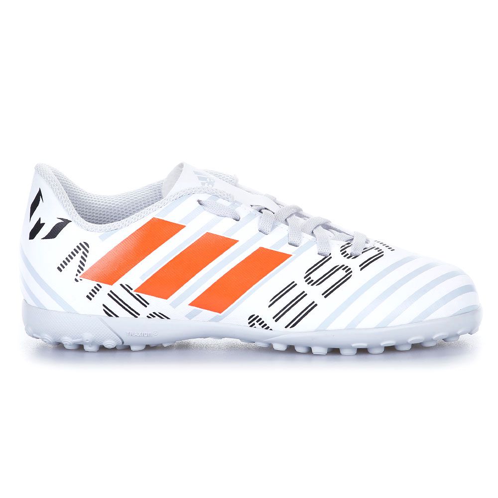 Botas de Fútbol Nemeziz Messi 17.4 Turf Junior Blanco Naranja - Fútbol Factory