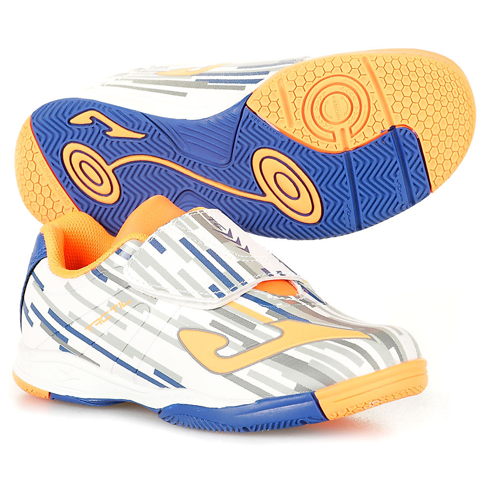 Zapatillas de Fútbol Sala Tactil Junior Blanco Naranja - Fútbol Factory