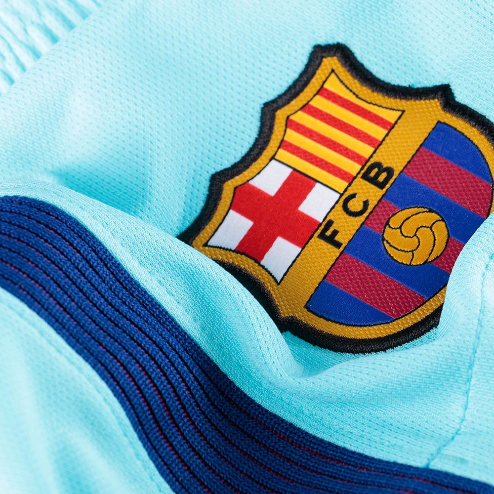 Pantalón 2ª FC Barcelona 2017/2018 Junior Azul Celeste - Fútbol Factory