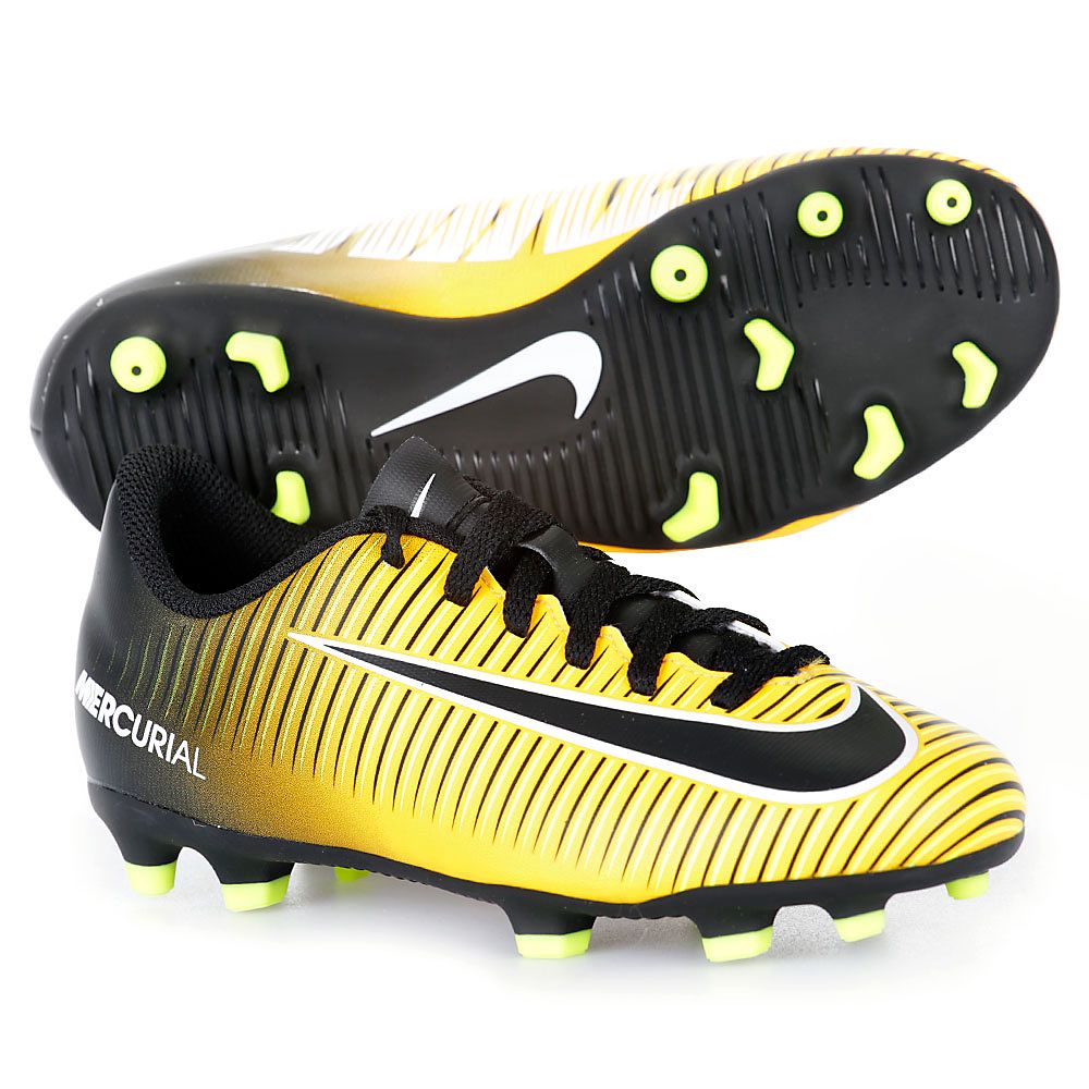 Botas de Fútbol Mercurial Vortex III FG Junior Negro Naranja - Fútbol Factory