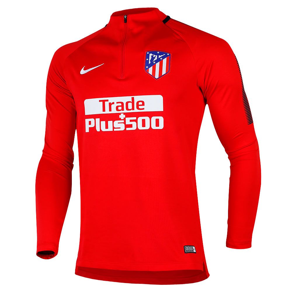 Sudadera de Pre-Match Atlético de Madrid Dry Squad Drill 1/4 2017/2018 Rojo - Fútbol Factory