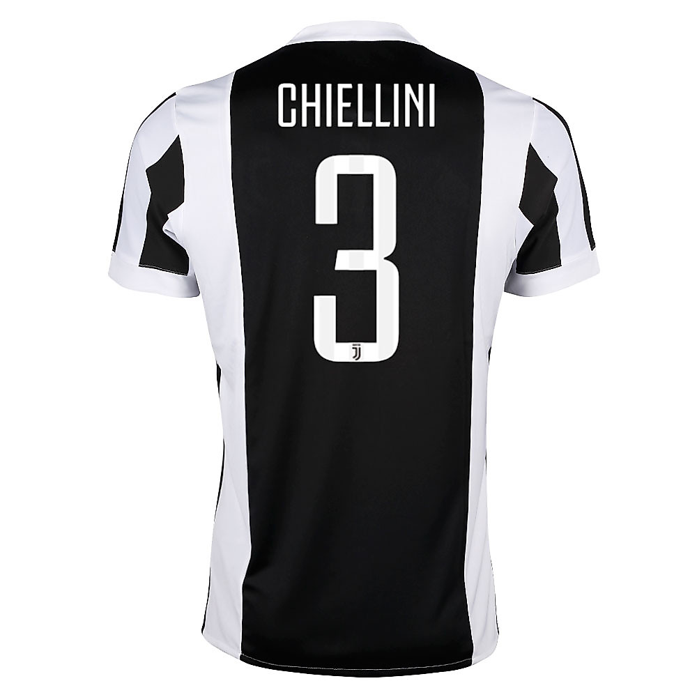 Camiseta 1ª Juventus Turin 2017/2018 Chiellini Blanco Negro - Fútbol Factory