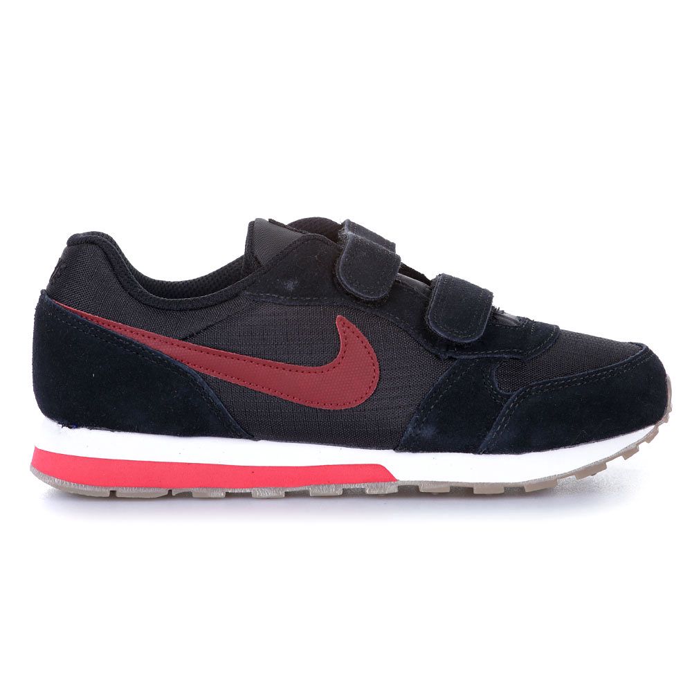 Zapatillas MD Runner 2 Velcro Junior Negro Rojo