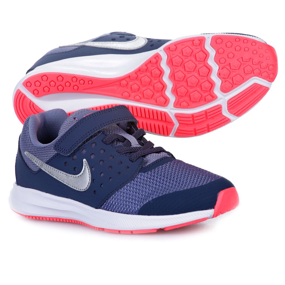 Zapatillas de Running Downshifter 7 Velcro Junior Azul Coral - Fútbol Factory