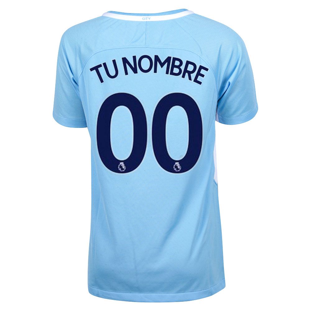 Camiseta 1ª Manchester City 2017/2018 Personalizado Junior Azul - Fútbol Factory
