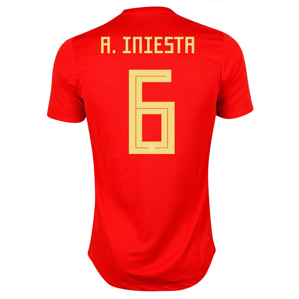 Camiseta 1ª España Mundial 2018 Iniesta Authentic Rojo - Fútbol Factory