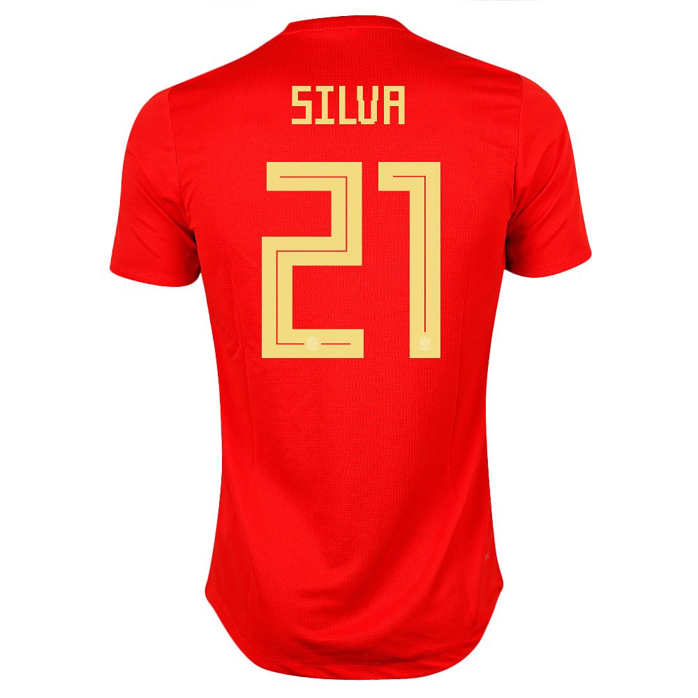 Camiseta 1ª España Mundial 2018 Silva Authentic Rojo - Fútbol Factory