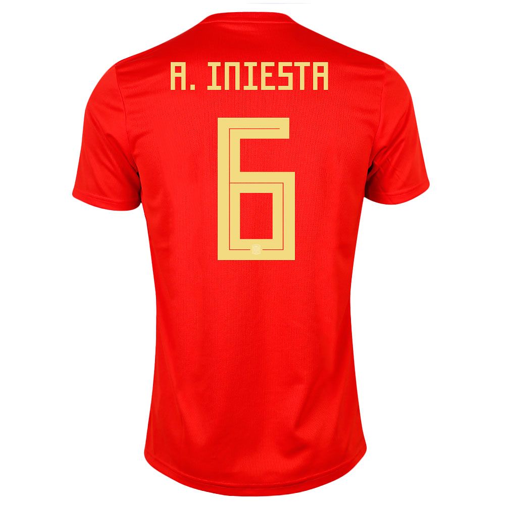 Camiseta 1ª España Mundial 2018 Iniesta Rojo - Fútbol Factory