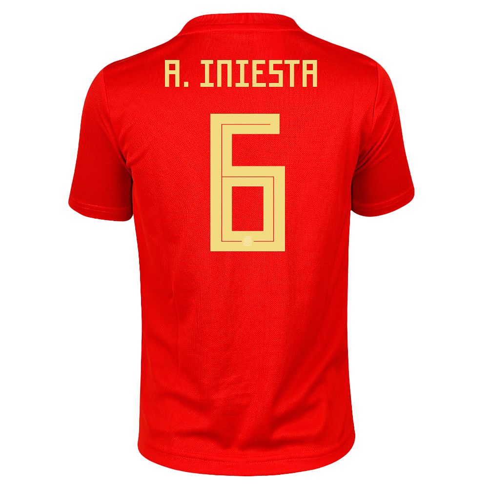 Camiseta 1ª España Mundial 2018 Iniesta Junior Rojo - Fútbol Factory
