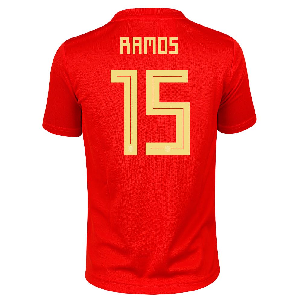 Camiseta 1ª España Mundial 2018 Sergio Ramos Junior Rojo - Fútbol Factory