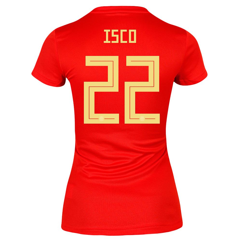 Camiseta 1ª España Mundial 2018 Isco Mujer Rojo - Fútbol Factory