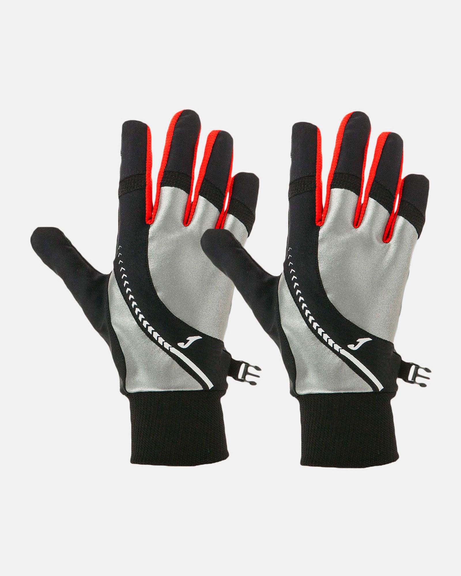 Guantes de Running Reflectantes Negro - Fútbol Factory