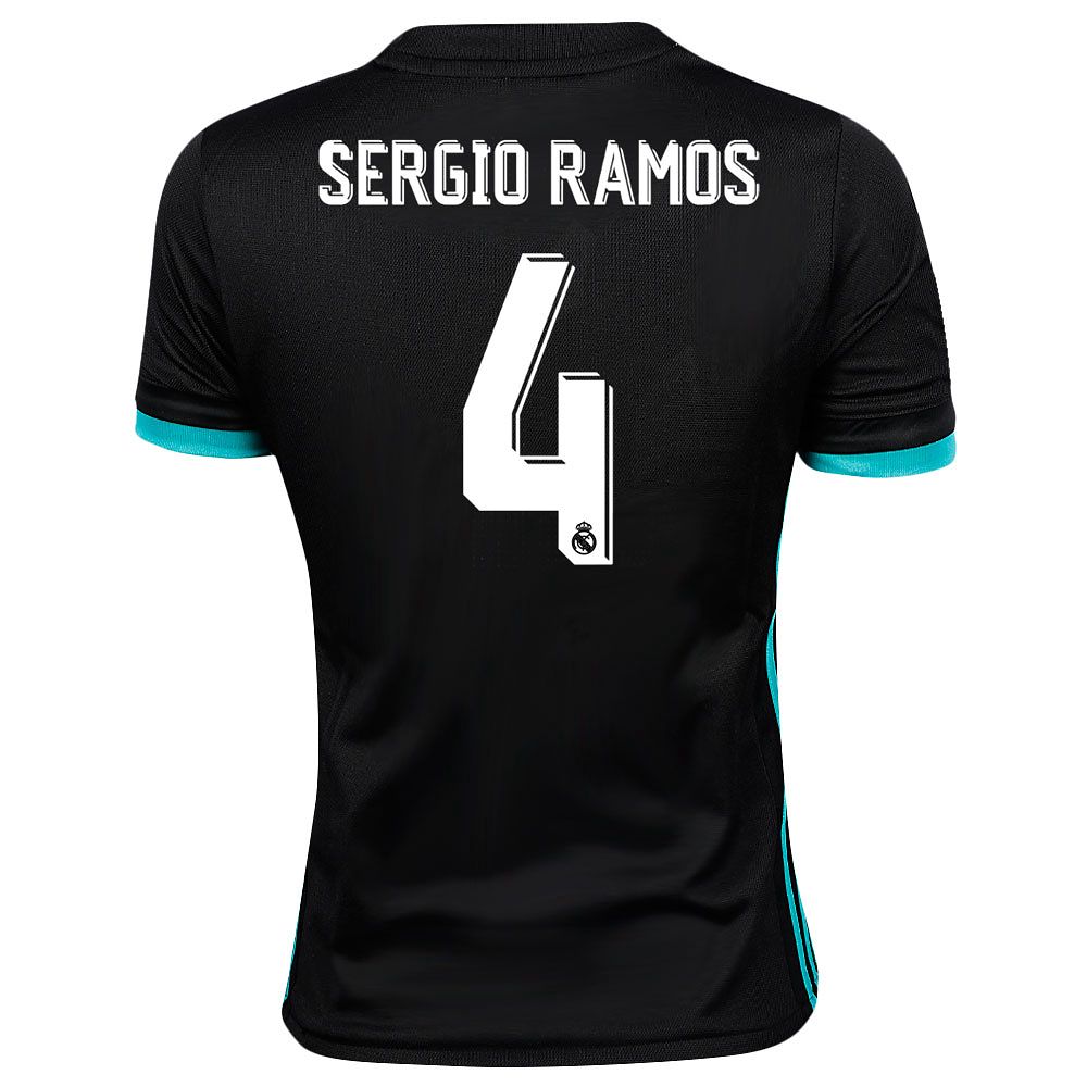 Camiseta 2ª Real Madrid 2017/2018 Sergio Ramos Junior Negro - Fútbol Factory